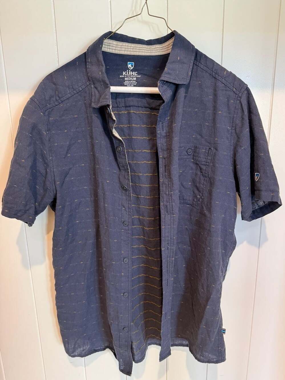 Kuhl Men's Blue Short Sleeve Button Down Shirt Size Medium